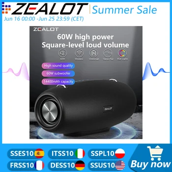 Zealot S67 Wireless Speaker WithShoulder Strap,Outdoor,Waterproof,Portable Speaker with Loud Stero and Booming Bass,40H Playtime 1