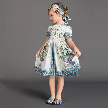 Kids Party Dresses For Girls Printed Evening Princess Girls Dresses Birthday Young Girls Clothes Vestido Menina Children Dresses 1