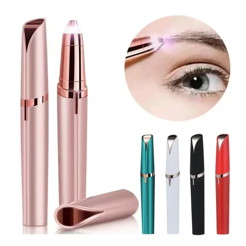4Color Electric Eyebrow Trimmer Eyebrow Shaper Pencil Face Hair Remove for Women Men Automatic Shaver Makeup Pocketknife