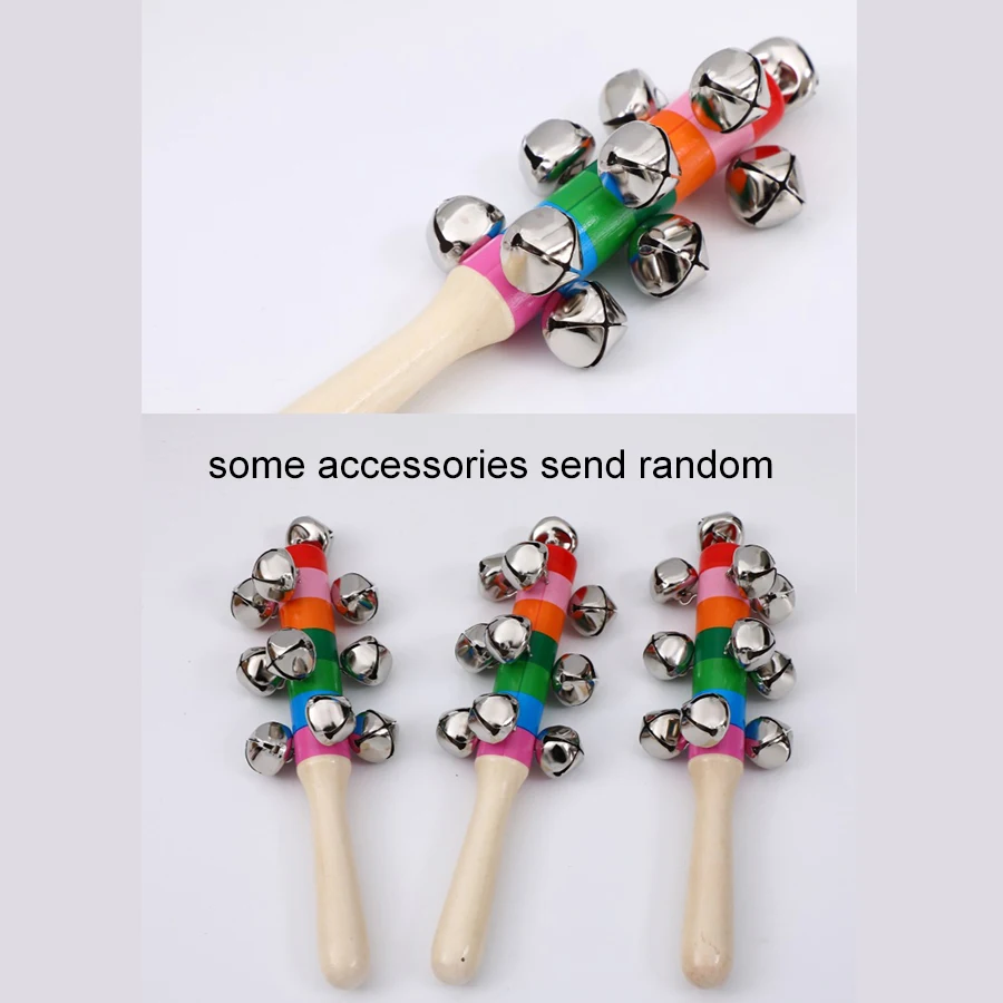 1pcs Colorful Rainbow Hand Held Bell Stick Wooden Discussion Musical Toy for Adult KTV Party Kids Game Gift 3
