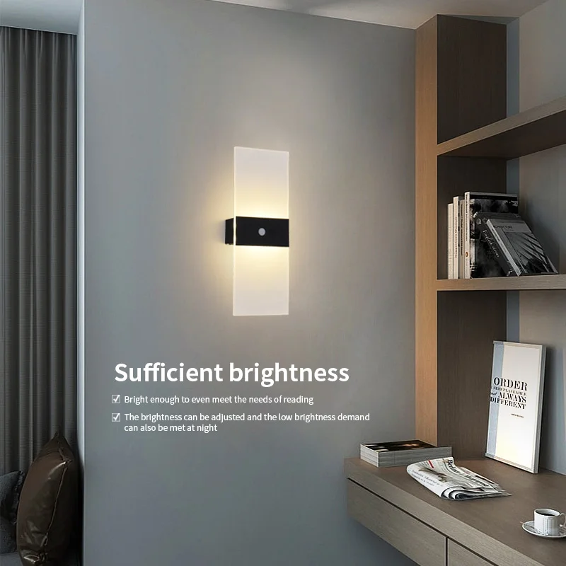 5V USB Powered Smart LED Dimmable wall Light Infrared human body sensing Lamp High Brightness Backlight for Easy installation motion sensor light led light led wall lamp wall light