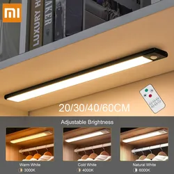 Xiaomi Wireless LED Night Light Sensor Movement USB Rechargeable Strip For Bedroom Kitchen Cabinet Lamp Remote Control Lighting