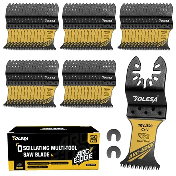 TOLESA 3/50Pcs Arc Edge Oscillating Saw Blades Set Japanese Tooth Oscillating Multitool Blades for Wood Plastic Clean Cut 1