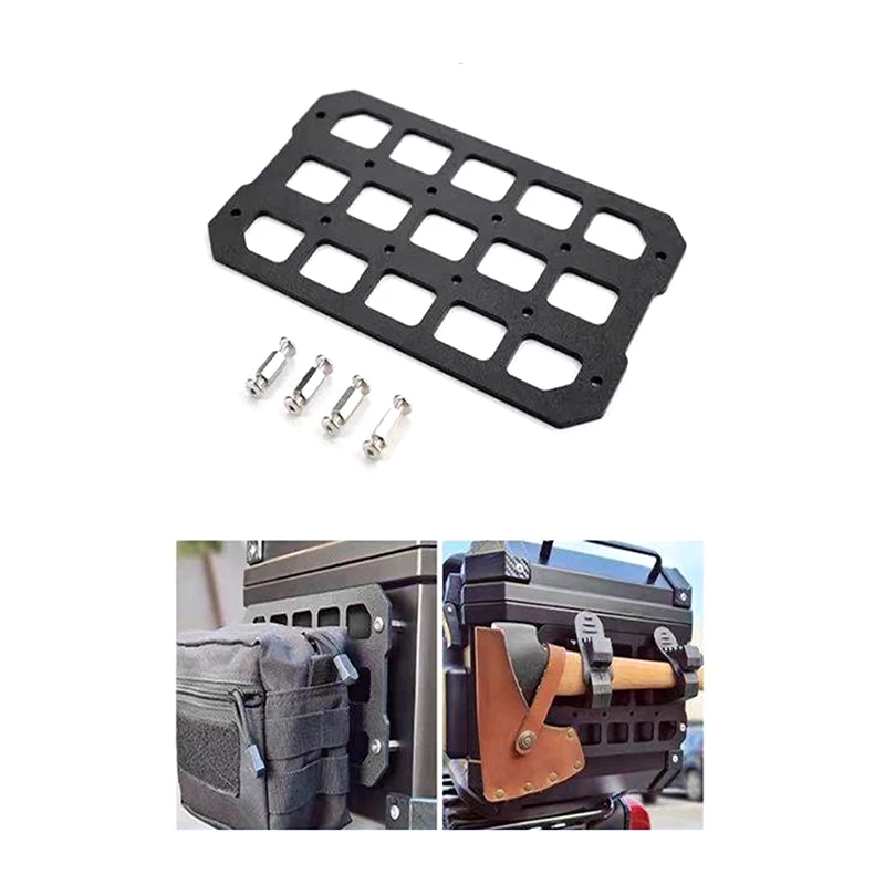 Motorcycle Molle Panel For Trunk Storage Metal Waterproof Tactical Universal Side Box Organizer Modular Storage