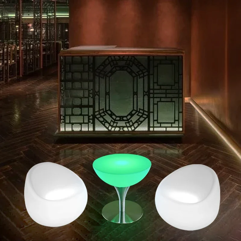 Led Glowing Furniture Table and Chair Combination KTV Bar Colorful Fashion Couch bar cabinet