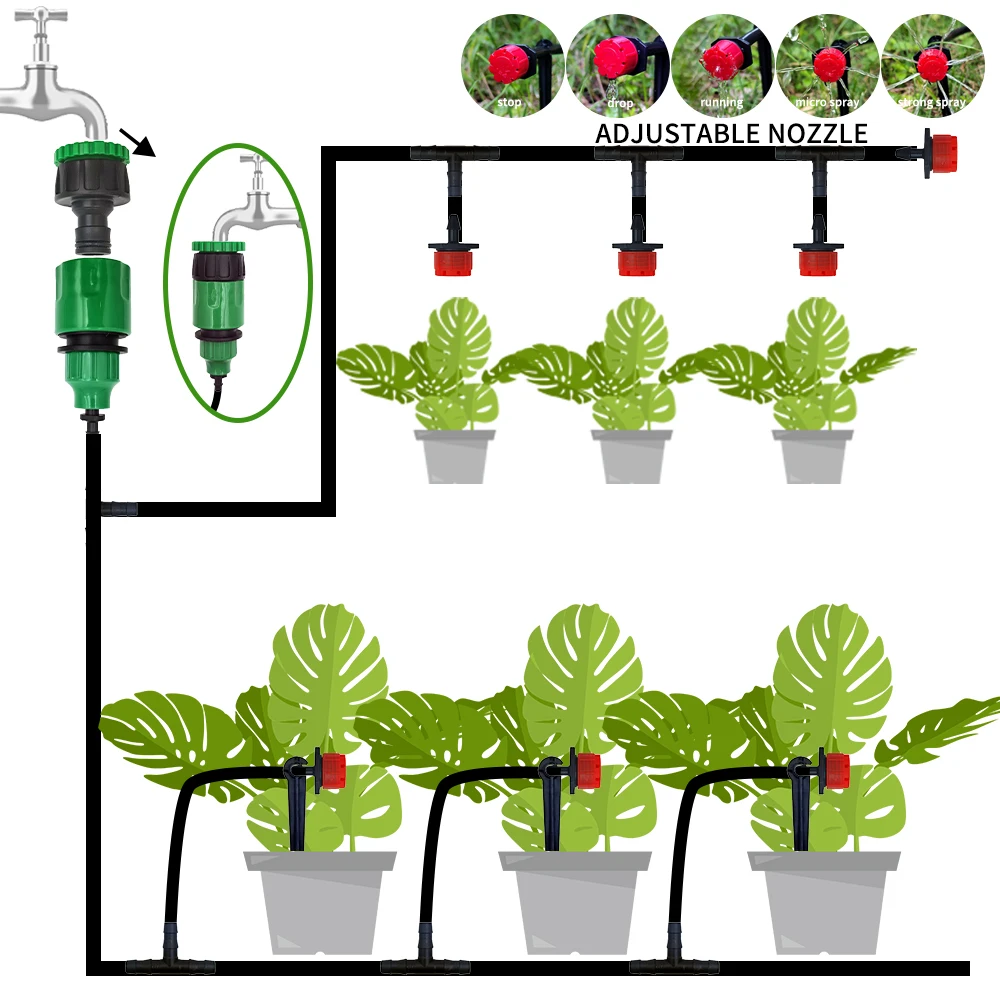 5M-60M Drip Irrigation System Plant Watering Set Watering Kits Adjustable Drippers For Irrigation Micro Garden Watering System - 2