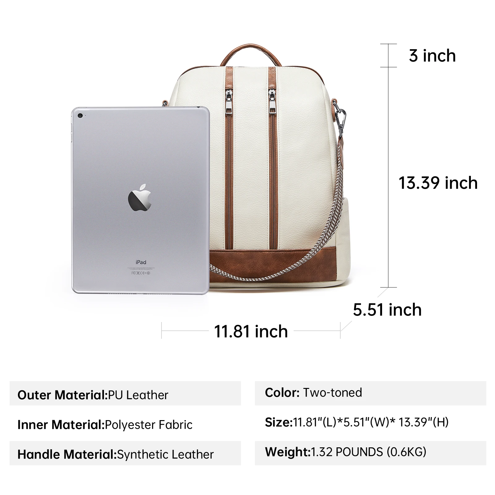Cnoles Leather Backpack Purse for Women Large Travel Ladies Designer Fashion Casual College Girl School Book Shoulder Bag 5