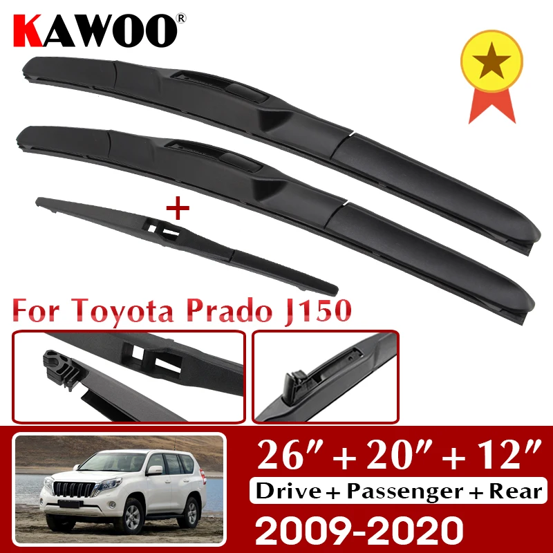 KAWOOWiperFrontRearWiperBladesSet262012ForToyotaPradoJ150