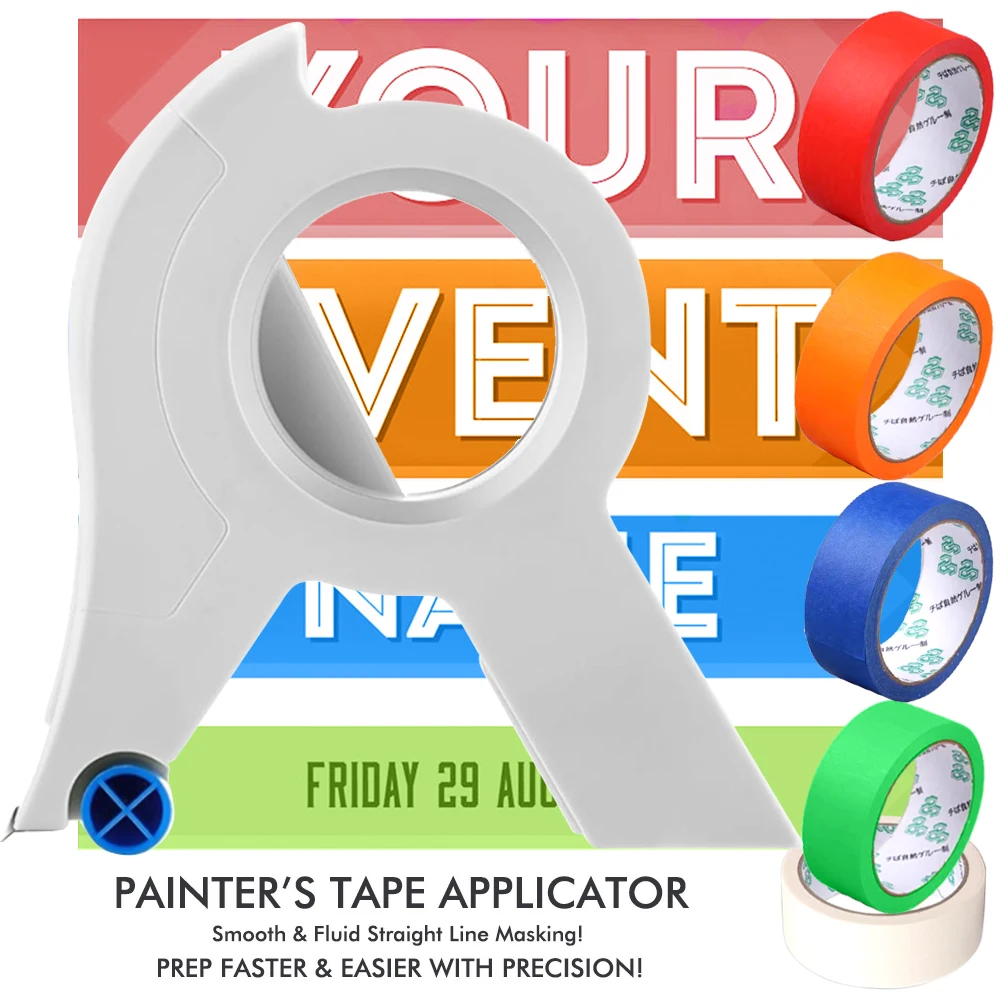 Precision Masking Tape Applicator with Built-in Cutting Tool for Tile Repair and Enhancement