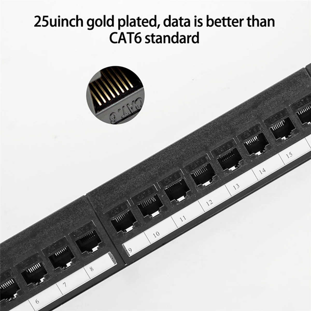 19Inch 1U Cabinet Rack Pass-Through 24 Port CAT6 Patch Panel RJ45 contact port Modular Frame Z
