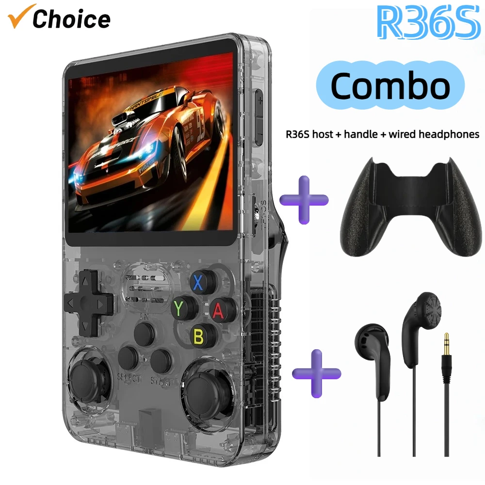 R36S New Package + Controller + Wired Headphones Tisroo Retro