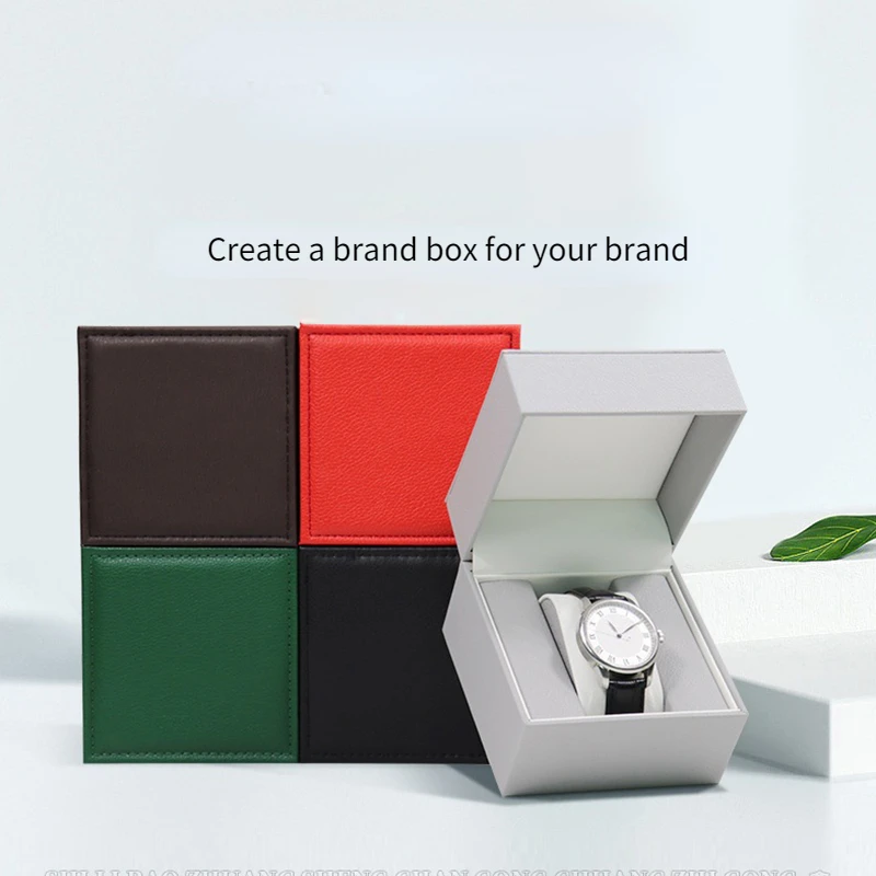 watch storage box Free Text Watch Case Gift Packaging Special Car Line Flip PU Leather Storage Display Brand Organizador