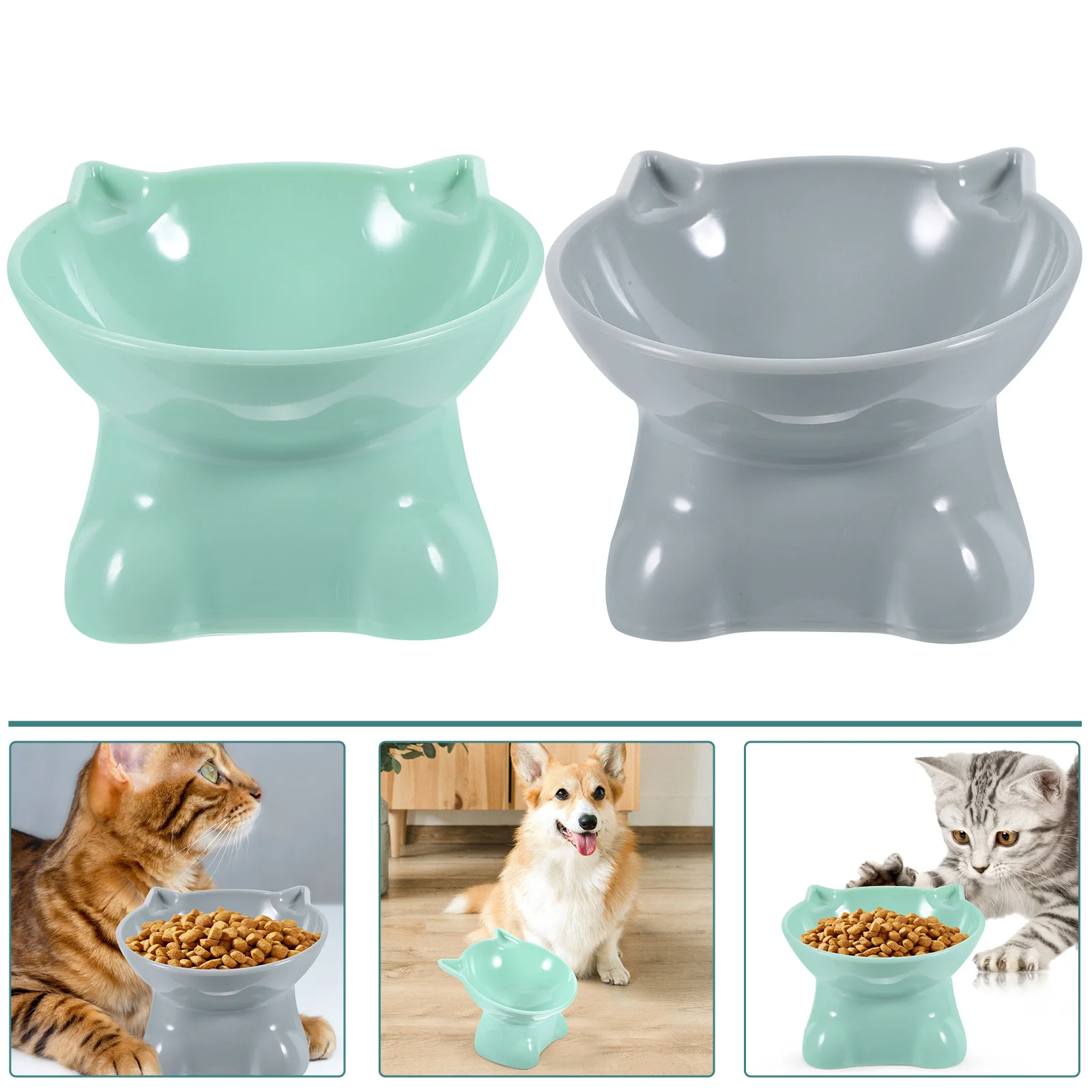 

Nordic Style Cross-border Pet Bowl Lovely Cat Bowls for Food and Water Raised Dog Elevated Flooring