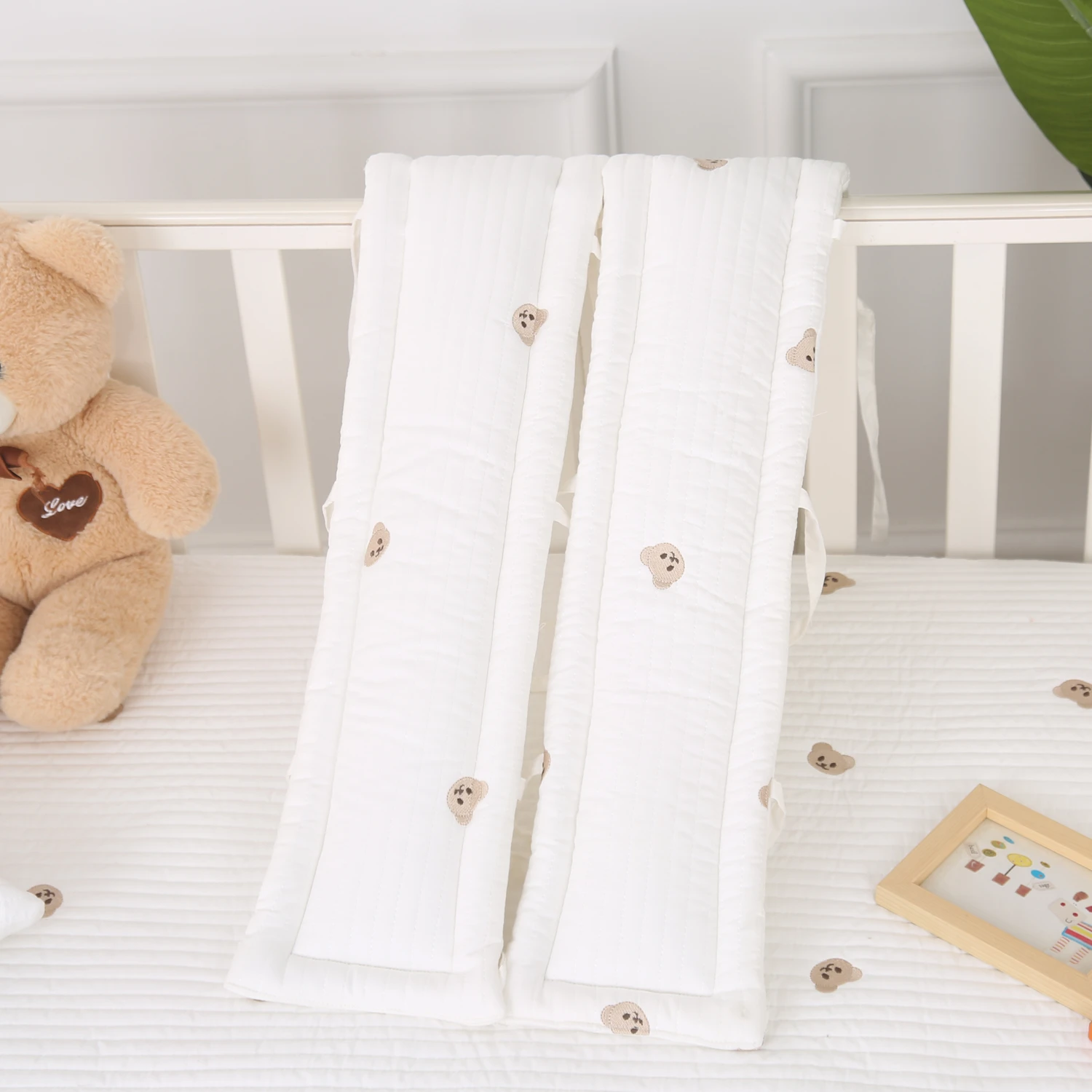 Pure Cotton Bumpers for Baby Beds Soft Edge Guards to Prevent Bumps Cushion Fences for Joint Beds with Anti-Bite Strips