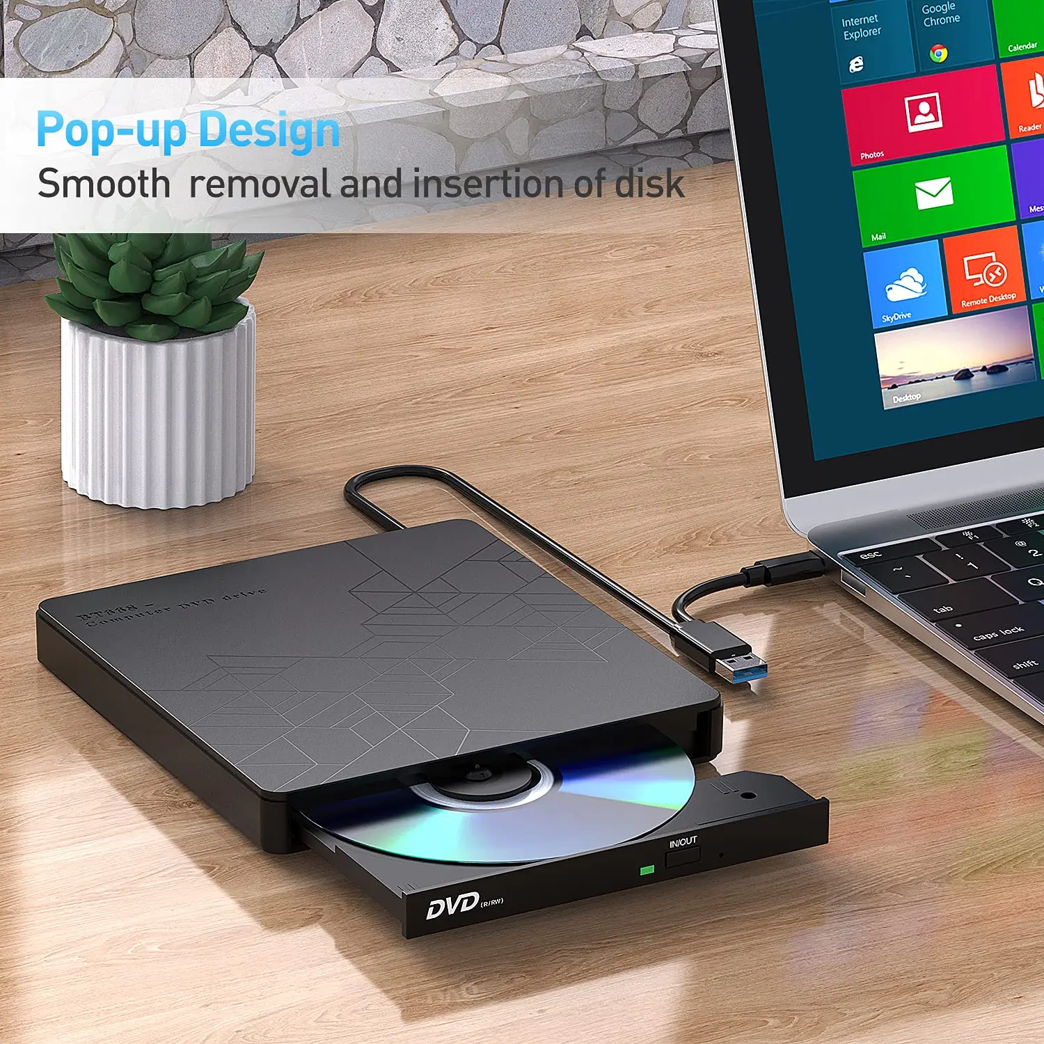 tipo C, CD ROM + adaptador RW,