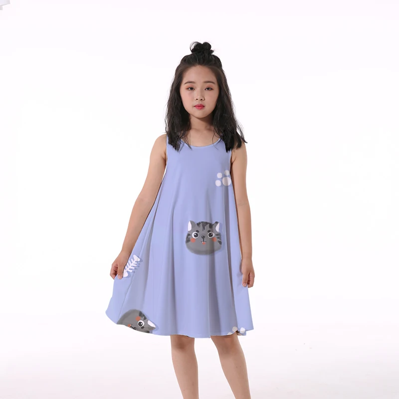 jumper dress 2022 New Fashion Summer Delicious Desserts 3D Print Cute Baby Girl Party Dresses for Kids Princess Girls Dress 4-14 Years Old new dress