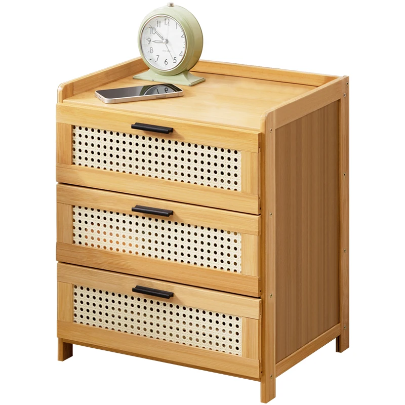 Simple Modern Storage Shelf Home Small Bedside Cabinet Storage Solid Wood Rental Room Bedside Table Bedroom Furniture