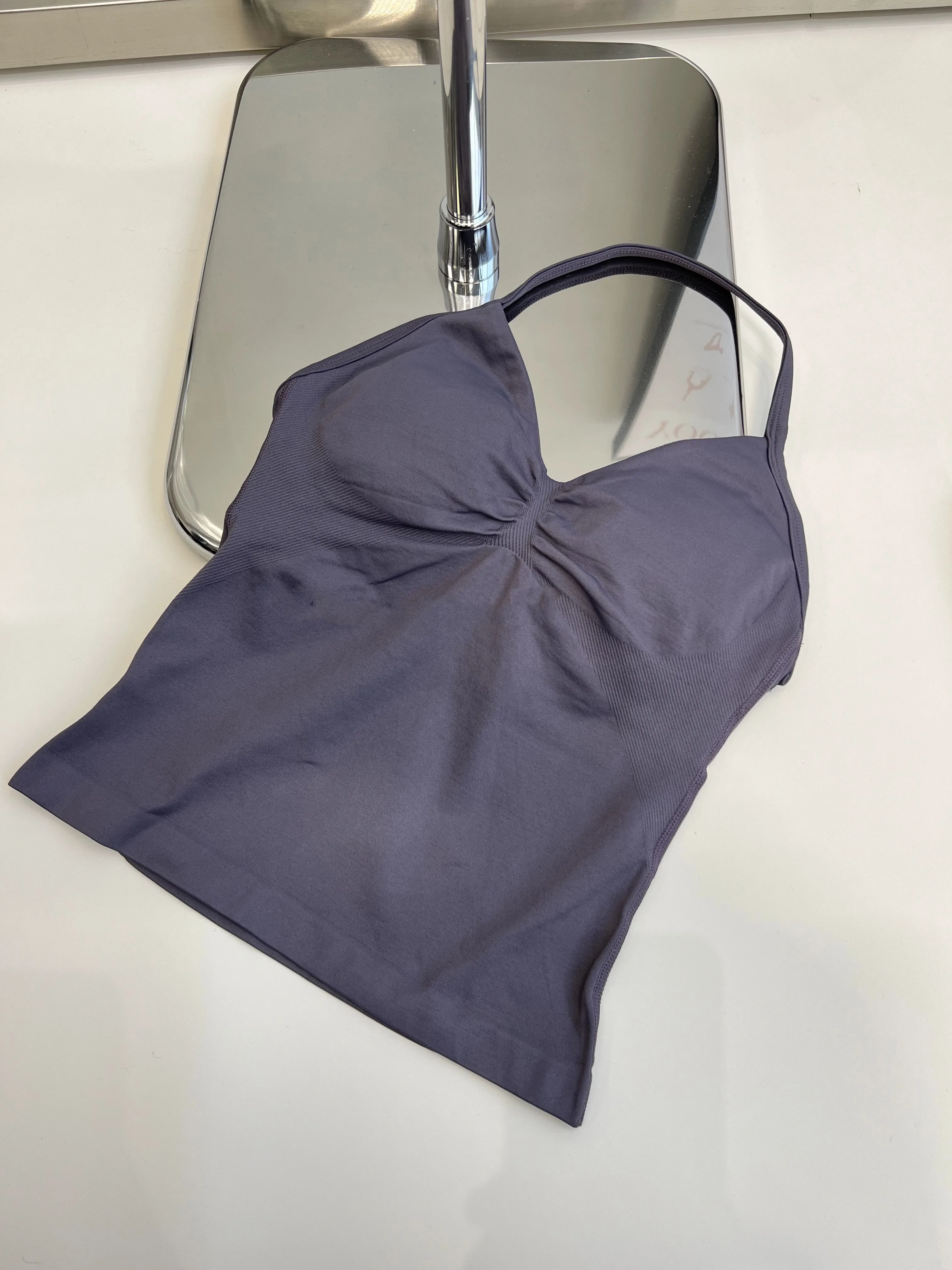 Yoga Gym Longline Strappy Top Frauen Nahtlose Yoga Tank Mit Abnehmbaren Pads V-ausschnitt Workout Kleidung Sport Laufen Fitness Weste – Detail 14