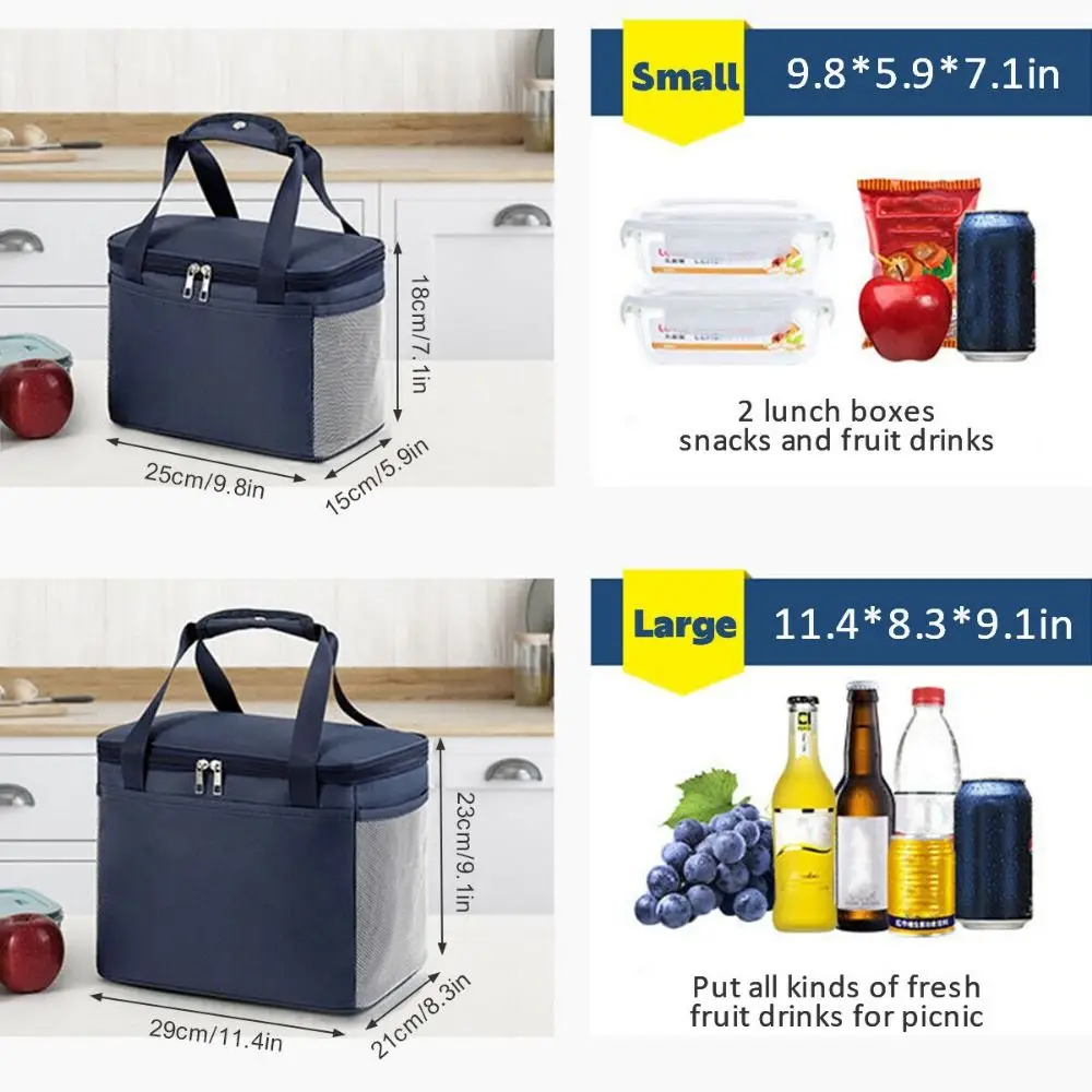 Large Thermal Insulated Lunch Bag Cool Bag Picnic Adult Kids Food Storage Box