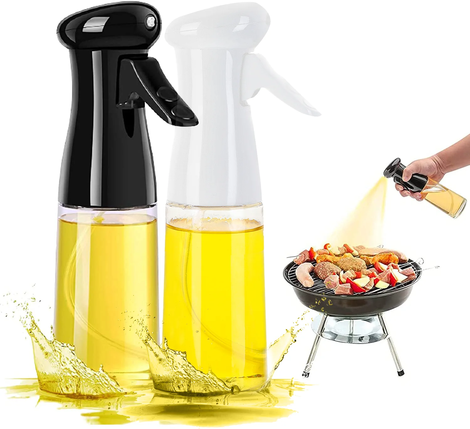 

2pcs 210ml Oil Spray Bottle BBQ Cooking Baking Vinegar Mist Sprayer Barbecue Spray Bottle Picnic Tools Vinegar Oil Dispenser