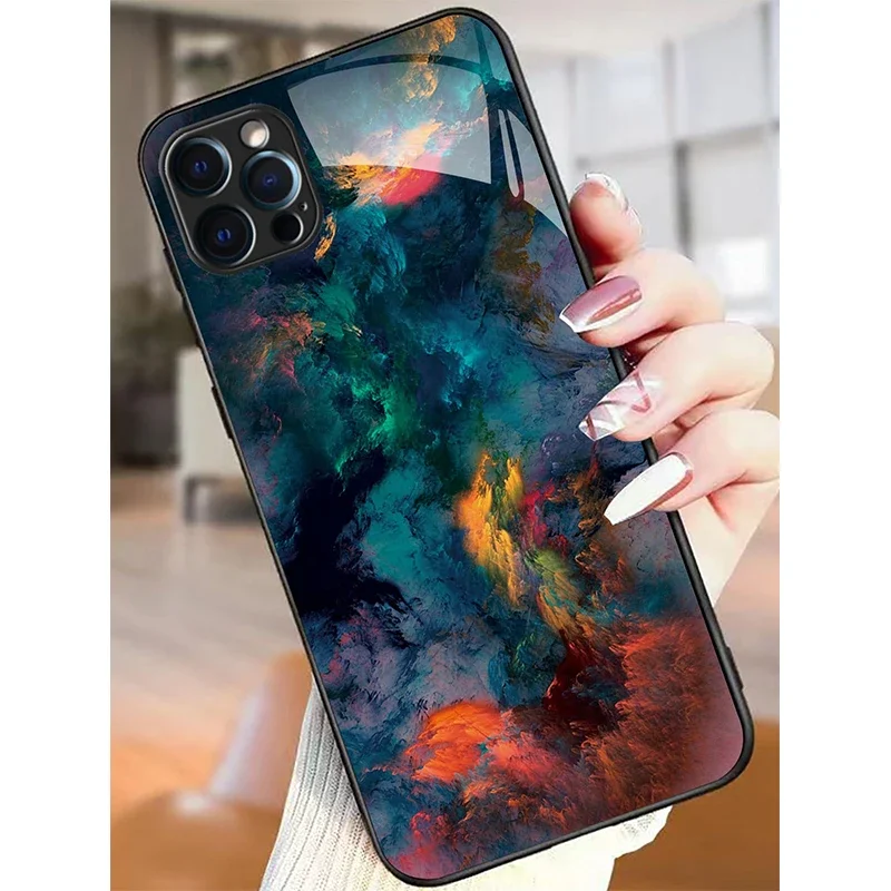 Vibrant Splash Ink Glass Silicone Phone Case