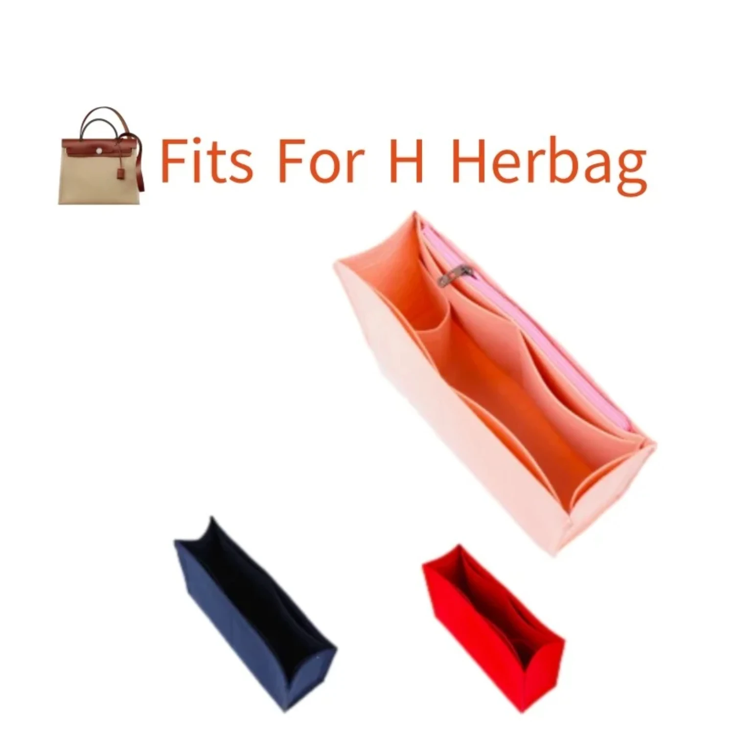Fits For Herbag 31 39 Felt Insert Bag Organizer Makeup Handbag Travel Inner Purse Portable Cosmetic Bags