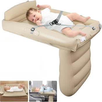 Letto gonfiabile da viaggio per bambini, materasso ad aria gonfiabile per aereo, treno, auto, con cintura di sicurezza
