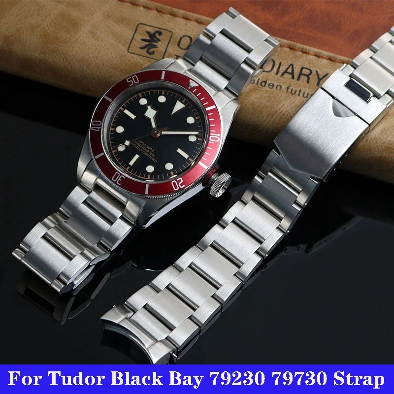 Cinturino Solido In Acciaio Inossidabile 22Mm Per Tudor Black Bay 79230 79730 Heritage Chrono Watch Strap Bracciale Da Polso Senza Rivetto