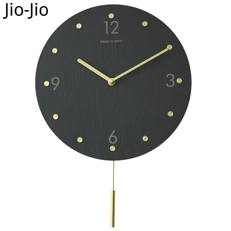 Creative Pendulum Marble Clock Wall Home Decor Modern Gold Silent Swing Clocks Watch Industrial Duvar Saati Gift |