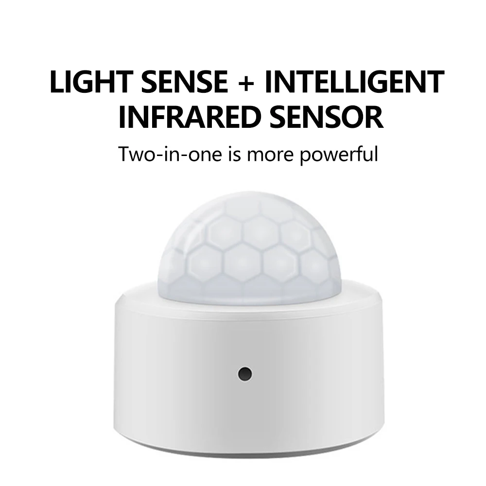 Mini Detector de Movimento Pir Mais Luz Lux Brilhante Segurança Infravermelho Passivo Sensor de Alarme Assaltante Casa Inteligente Corpo Humano em 1