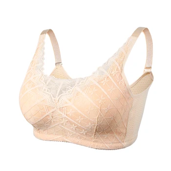 LERVANLA 2566 Strong Breathability Mastectomy Bra Women with Pocket Breast Form Pads Included Adjustable Cotton Comfort Large 1