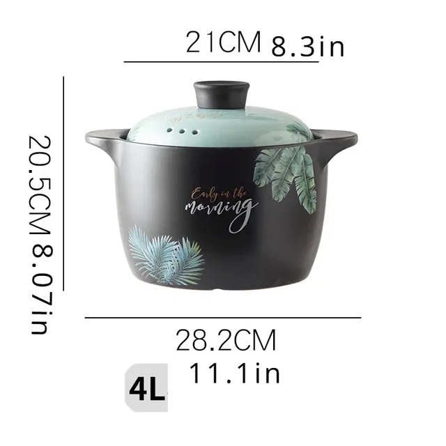 Casserole Stew Pot High Temperature Resistant Soup Pot Ceramic Large Casserole Soup Pot Household Open Fire Gas Soup Pot Small 2