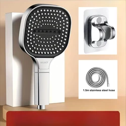 High - Pressure Water - Saving Handheld Shower Head with Filter & Massage Function (Silver Set)
