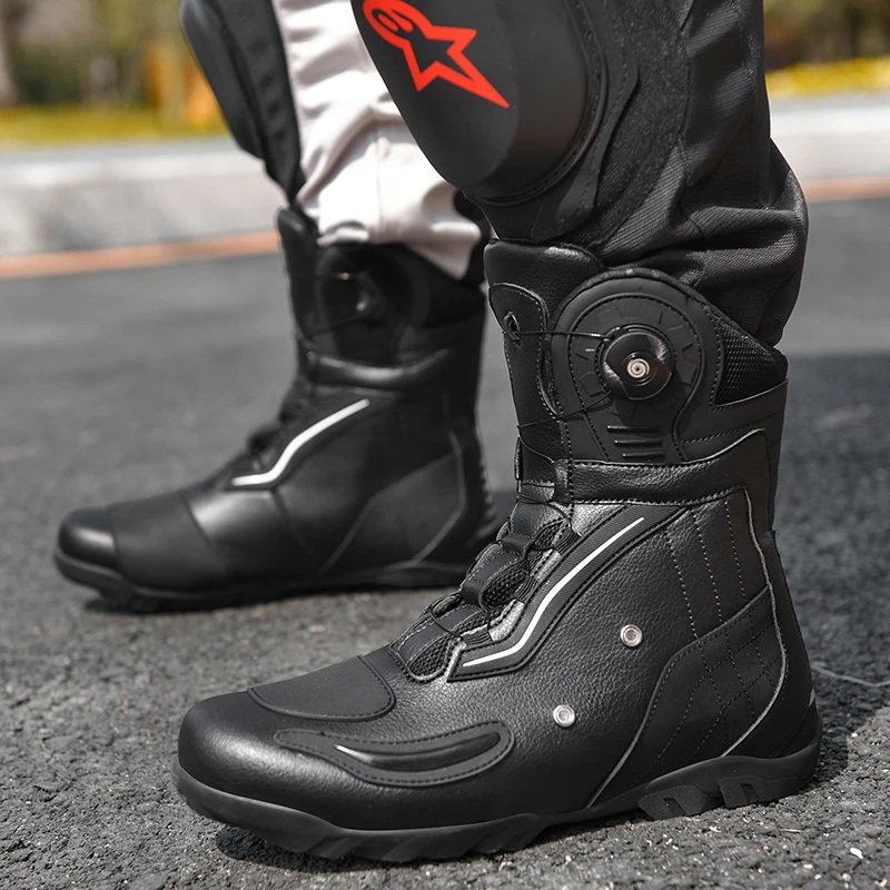 Leather Waterproof Motorcycle Boot Motorcycle Boots Sports Shoes Equipment Bicycle Boots Retro Riding Shoes Motor Van motorcycle shoes motorcycle rain boots motorcycle boots