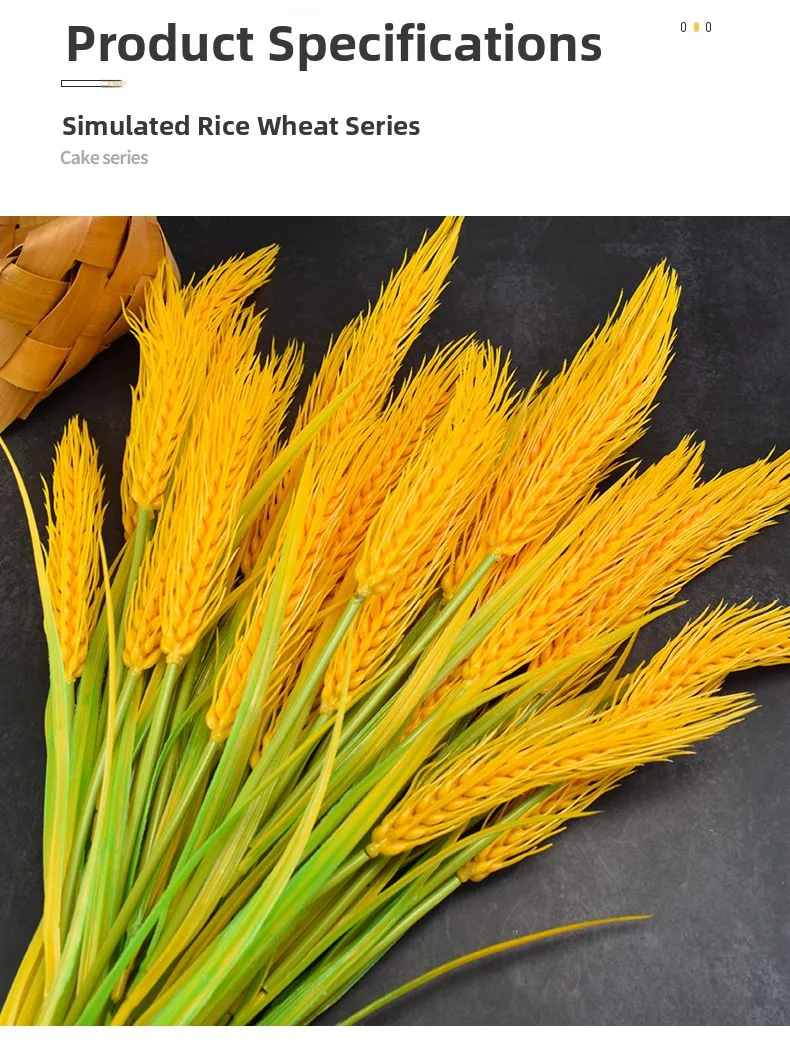 Description Picture 4 of itemArtificial Wheat Spikelets Plastic Fake Rice ain Dried Flowers Water ass Opening Ceremony Floral Arrangement Photoaphy ...
