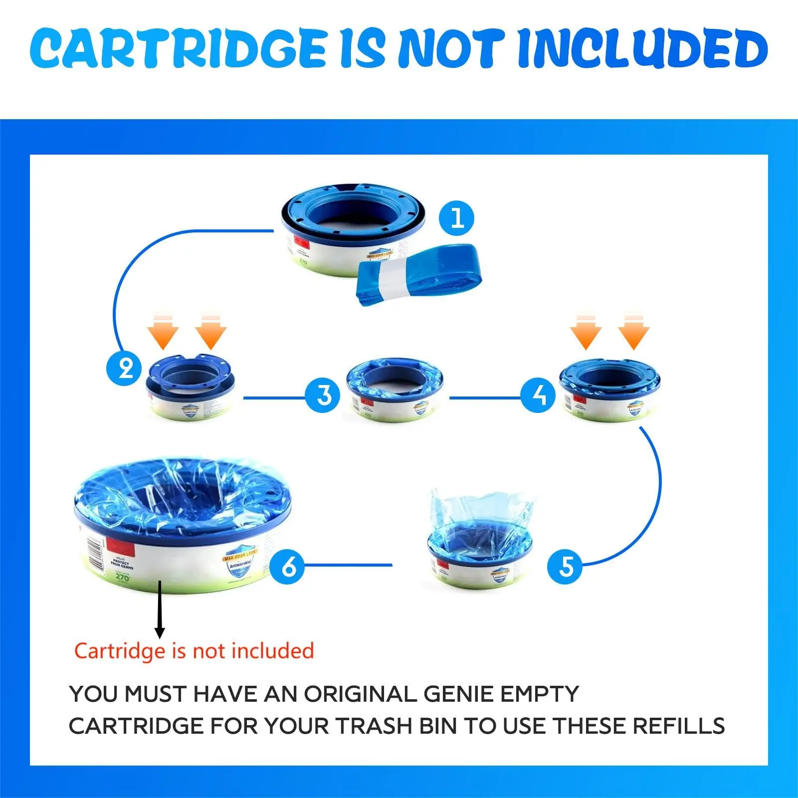 Refill Bags Baby Diaper Garbage Bags For Angelcare Trash Bucket Replacement Liners For Sangenic Tommee Tippee trash bags,disposable trash bags,garbage bags,diaper pail refills bags