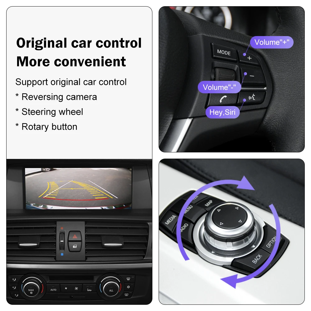 Road Top Wireless CarPlay for BMW X3 F25 G01 X4 F26 CIC,NBT,EVO System 2011-2020, with Android Mirror Link AirPlay Carplay Kits - 4
