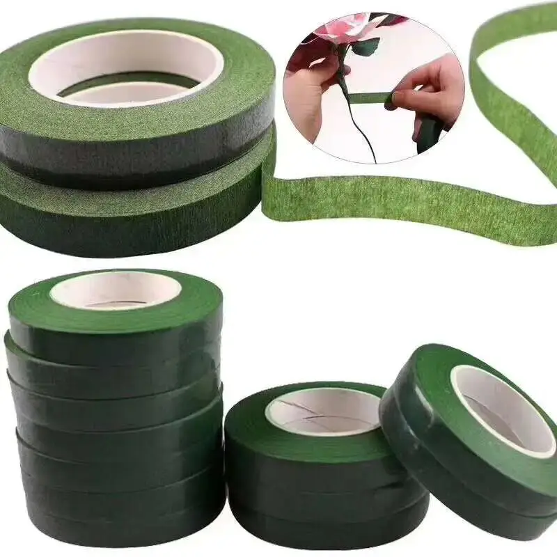 Eco-Friendly Floral Design Kit: Green Flower Stem Sticks with Self-Adhesive Floriculture Tape