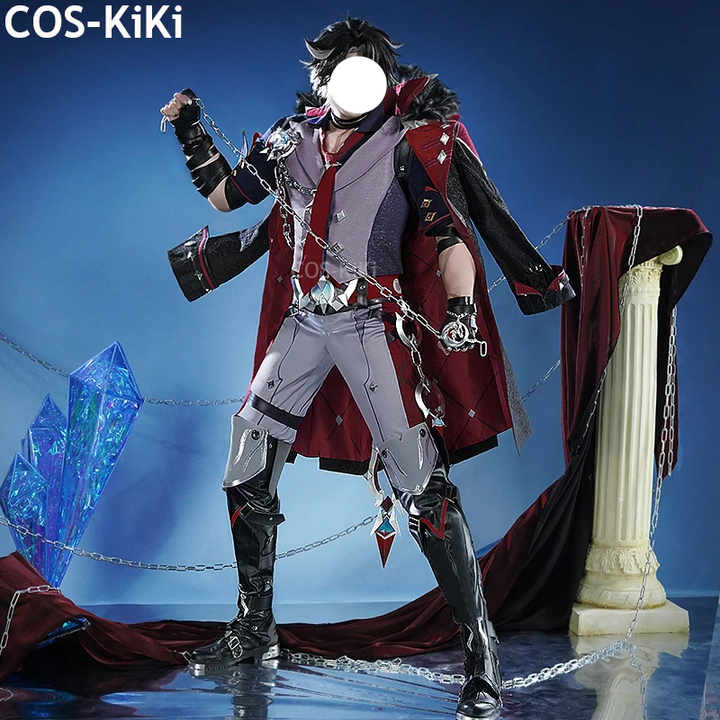 

Костюм для косплея COS-KiKi Genshin Impact Wriothesley, великолепный костюм для Хэллоуина, карнавала, яркий костюм для ролевых игр, мужской костюм