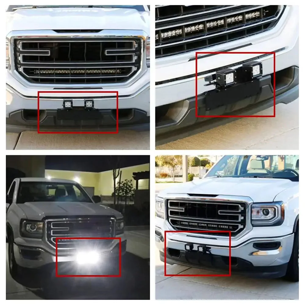 프론트 범퍼 번호판 마운트 브래킷 범용 알루미늄 합금 알루미늄 4x4 LED 작업등 바 드라이빙 램프 안개등 홀더