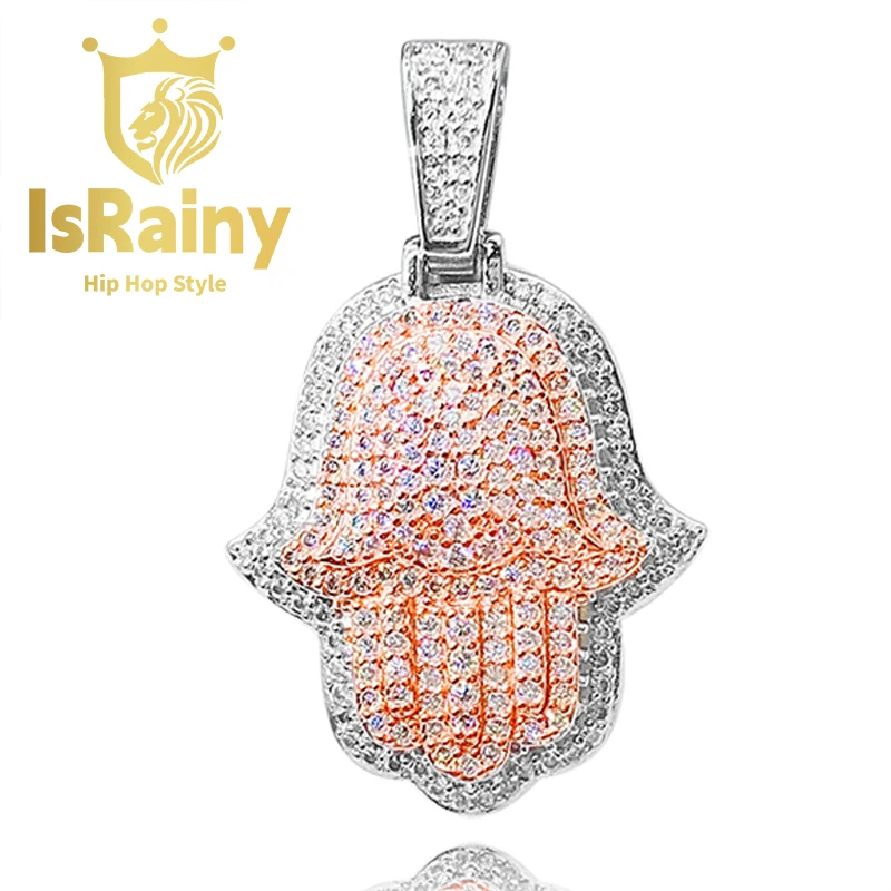 

IsRainy Hip Hop Rock 100% 925 Sterling Silver VVS D Color Real GRA Moissanite Full Diamonds Pendant Fine Jewelry Wholesale