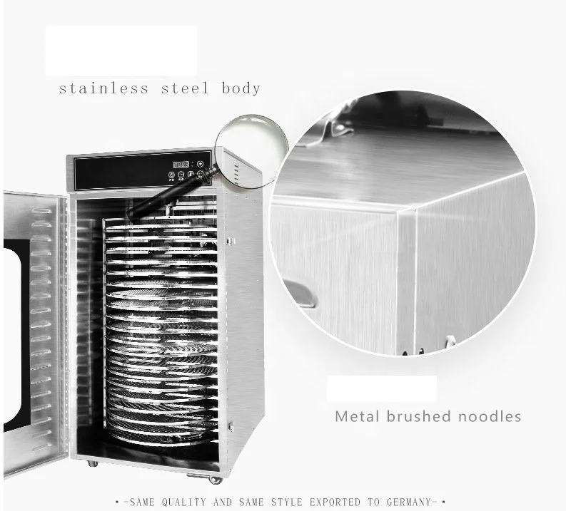 Commercial Fruit And Vegetable Stainless Steel Dehydrator Machine With Rotary 20 Trays