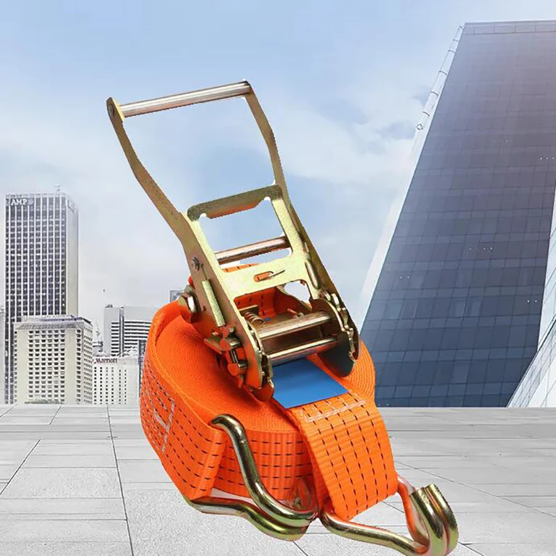Adjustable Secure Tie-Down Safe Luggage Transport Heavy-Duty Car And Truck Front Cargo Ratchet Strap Metal Buckle