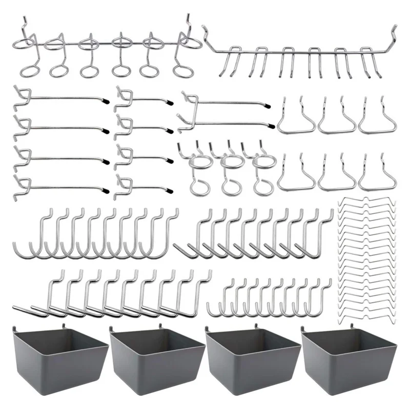 

Крючки для пегборда в ассортименте, аксессуары для органайзера для планшетов, 80 шт., крючки для инструментов, крючки для досок