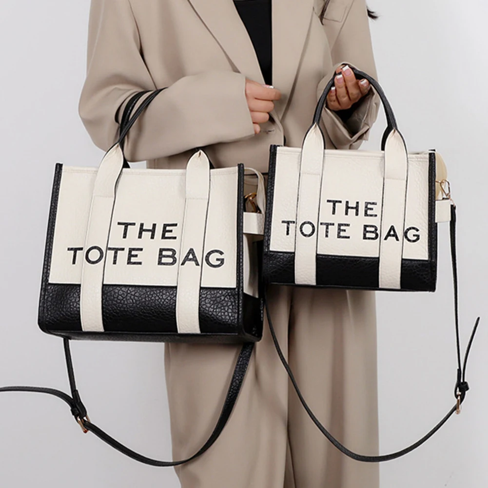 2023 PU sewing Craft Women's shoulder bag Letter printed square tote bag  Handbag Women's large designer bag - AliExpress