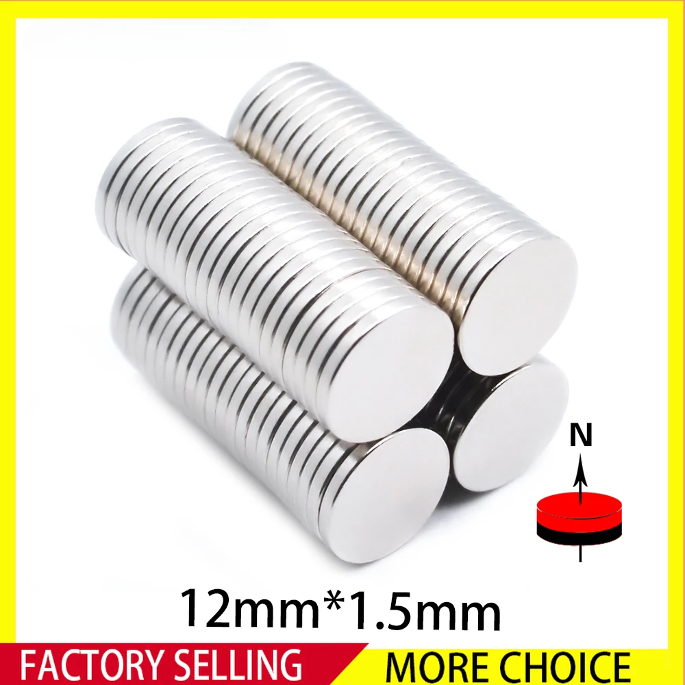 

20~500PCS 12x1.5mm Powerful Strong Magnetic Magnet 12mmx1.5mm Permanent Neodymium Magnet 12*1.5mm Fridge Round Magnets