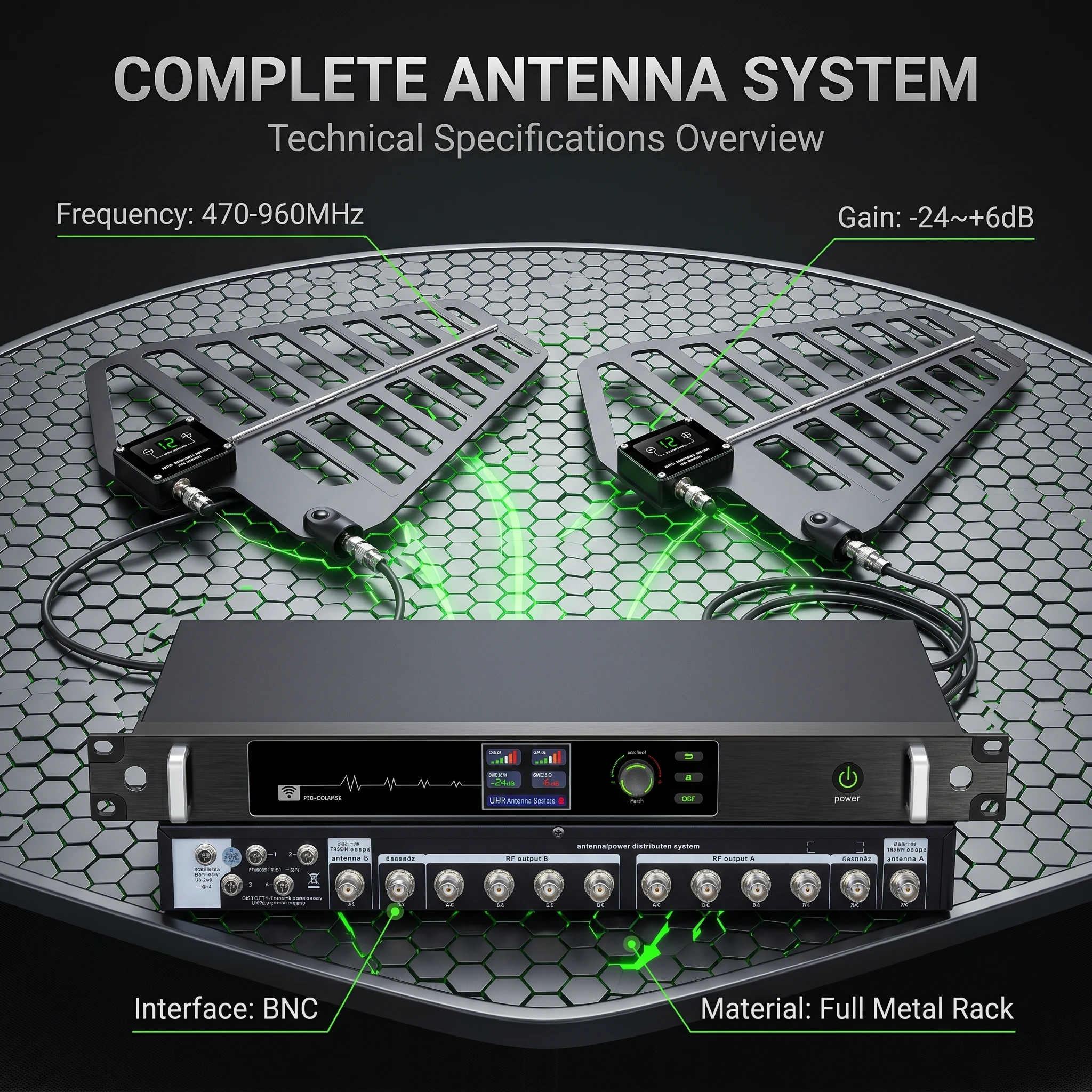 폴킷슨 AT-10pro 안테나 분배 시스템 470-960MHz 제로 손실 초강력 연결 전문 무선 신호 증폭기