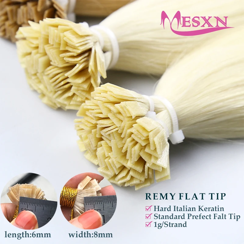 하이 퀄리티 스트레이트 플랫 팁 헤어 익스텐션, 실제 인모 퓨전 헤어 익스텐션, 다크 브라운 금발 색상, 스트랜드당 1g, 100%