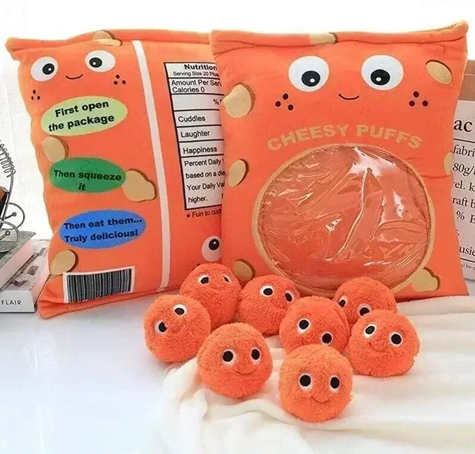 Kawaii Snack Pillow Cushion Stuffed Some Plush Doll Balls,Creative Plush Throw Pillow,Suitable for Giving As Gift To Your Child 3