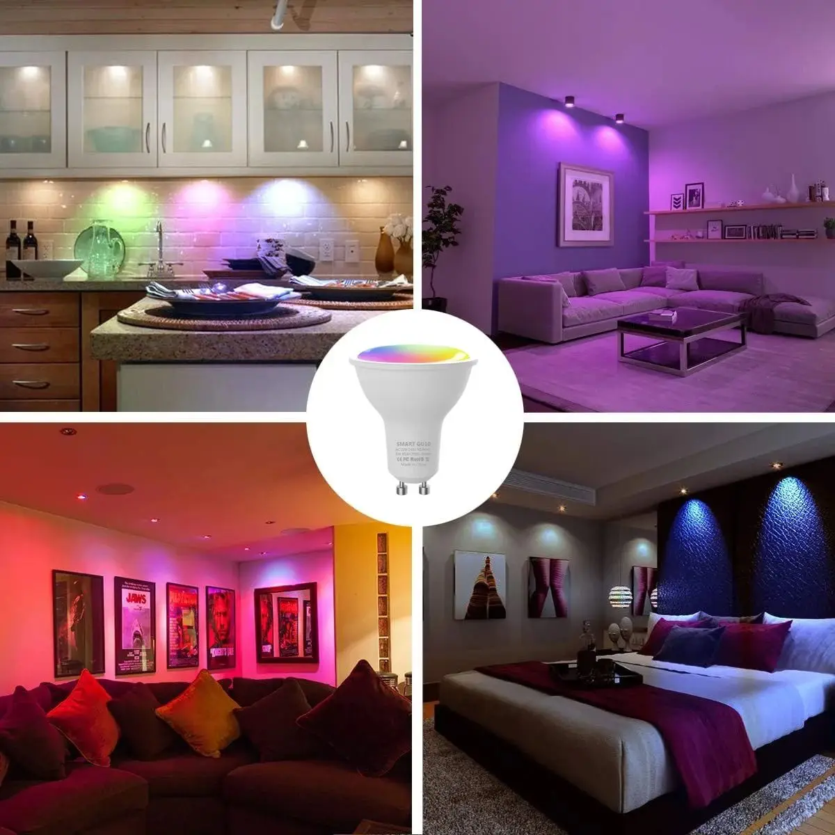 GU10 LED Bulb Dimmable RGB Colour Changing Smart Bulb 220V 5W Bluetooth Smart Life APP Control Room Home Smart Led Bulb